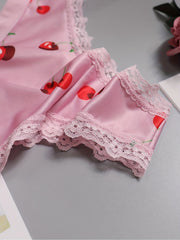 5 Pack Women's Plus Size Thongs Set Lace Pattern Contrast Stretch Medium