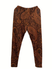 Paisley Print High Waist Leggings Casual Skinny Leggings Women's Clothing