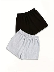 Coconut Tree Print Drawstring Shorts 2 Pack