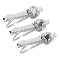 Men's Big Rhinestone Tie Clip Vintage Collar Pin