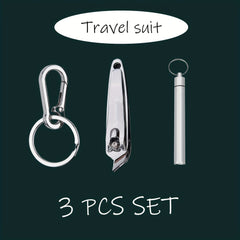3pcs Nail Clippers Ear Spoon Keychain Set for Outdoor Travel