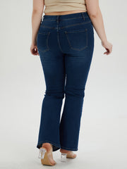 Women's Washed Ripped Flared Leg Jeans