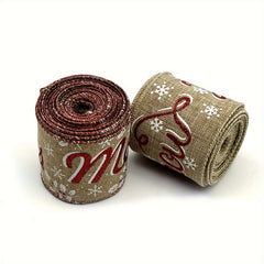 Brown Christmas Ribbon Merry Christmas Letter Holiday Trees Wrapping