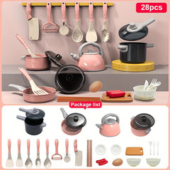 Children's Mini Kitchen Set 110pcs - Stove, Cookware, Utensils, Play Food
