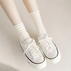 5 Pairs Solid Mid Tube Socks for Women