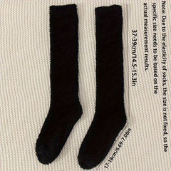 Coral Fleece Thigh High Socks for Men or Women Over The Knee Thick Stockings