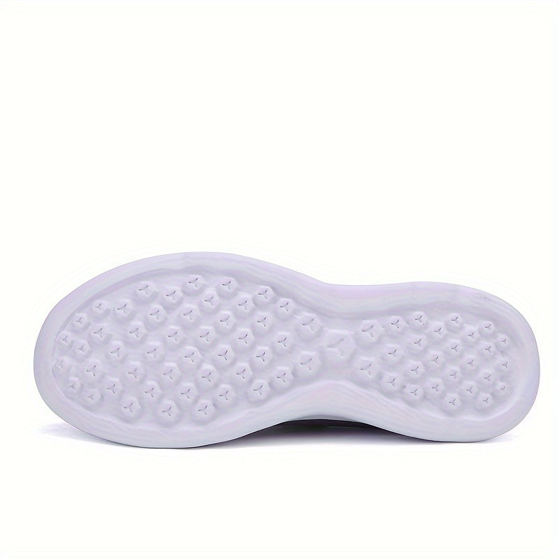 Thick Sole Breathable Running Shoes Comfortable Sneakers Slip On Woven Shoes