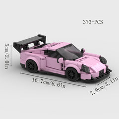 Pink Classic MOC Racing Speed Supercar Building Blocks Set