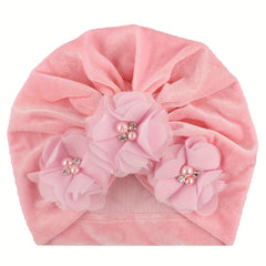 Velvet Baby Hat for 0-3 Years