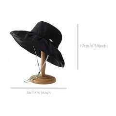 Solid Wide Brim Sunscreen Basin Hat Foldable Travel Beach Hats