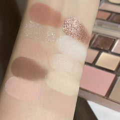 Matte Shimmer Finish Eyeshadow Palette in Cement Grey Brown Nude Earth