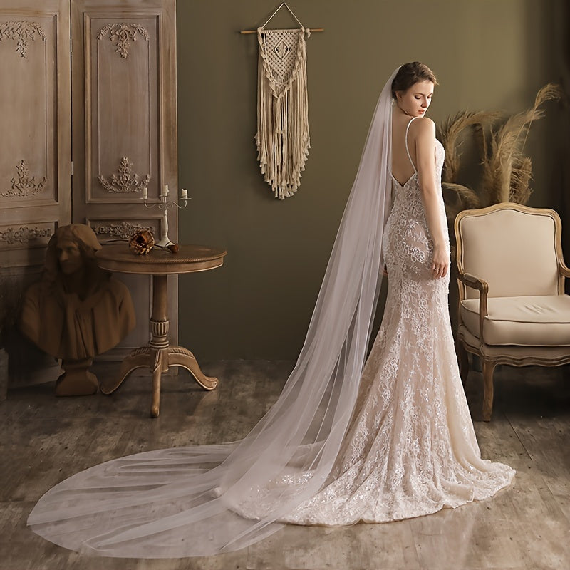 Romantic Lace Bridal Veil, Hand Washable Mesh, Short Hair Veil