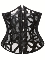 Strapless Fishnet Corset Bustier Lace Up Body Shaper
