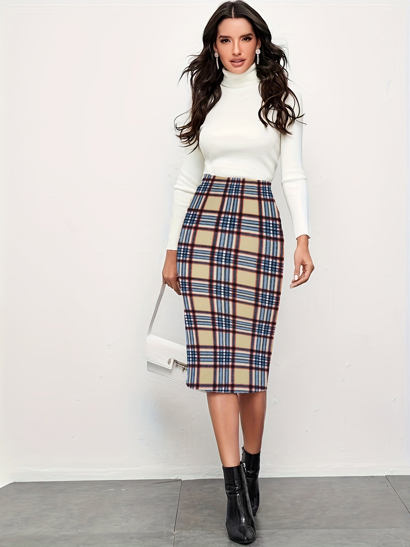 High Waist Bodycon Skirt Casual Pencil Skirt Women's Clothing