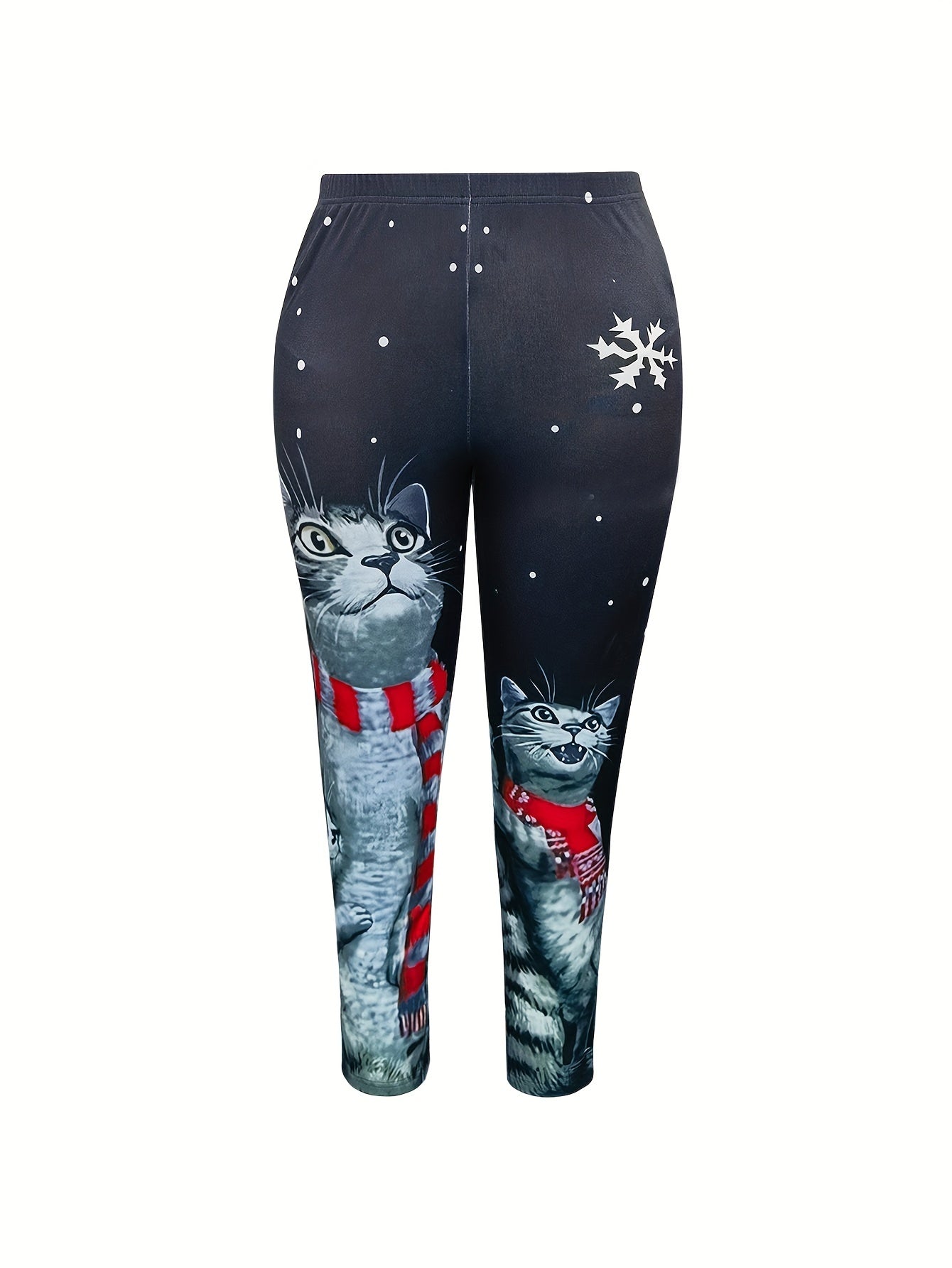 Women's Cat Print High Rise Leggings