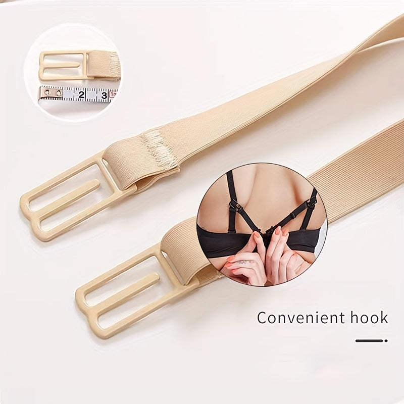3pcs Solid Elastic Adjustable Bra Straps Women's Lingerie