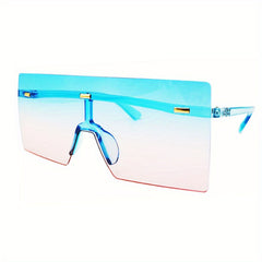 Y2K Oversized One Piece Sunglasses Rivet Decor Gradient UV400