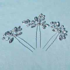 3pcs Crystal Hair Pin Head Jewelry U-shaped Hairpin Hair Accessories