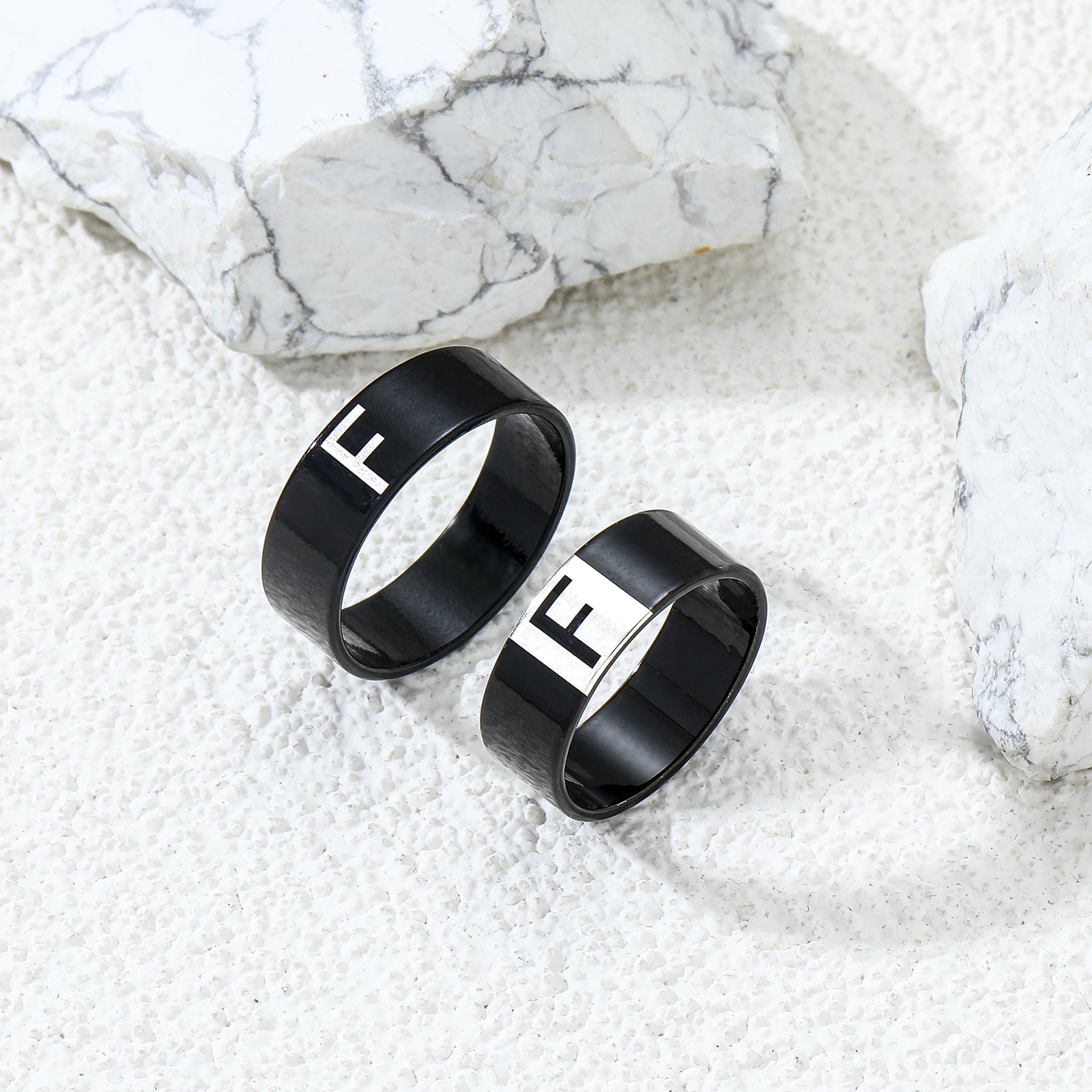 Couple Letter Rings Stainless Steel Punk Accessories Anniversary Gift