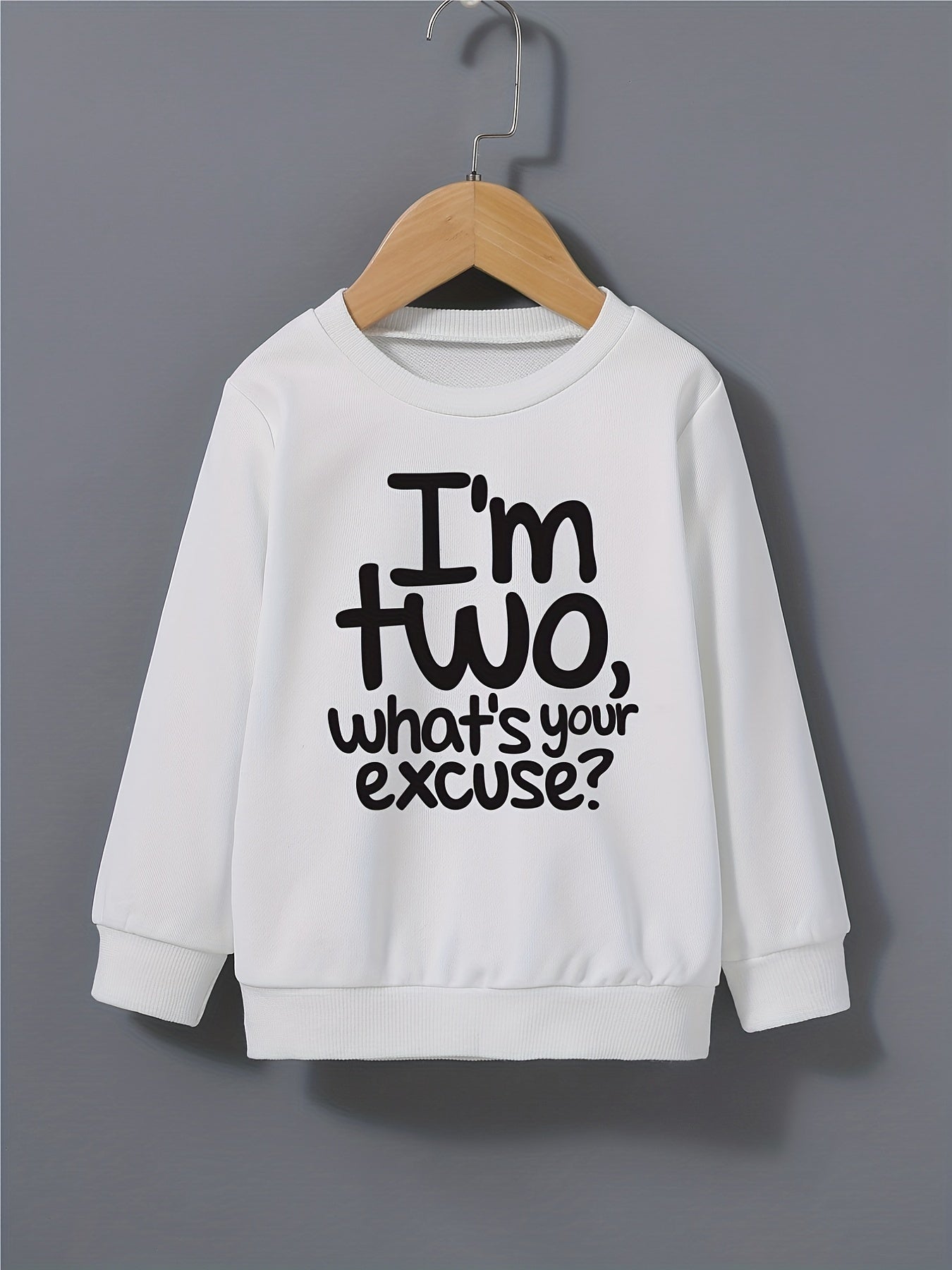 Boys Sweatshirt I'M TWO Print Casual Top Kids Clothes