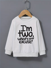 Boys Sweatshirt I'M TWO Print Casual Top Kids Clothes