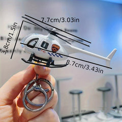 Alloy Model Helicopter Keychain Realistic Bag Pendant Car Key Charm