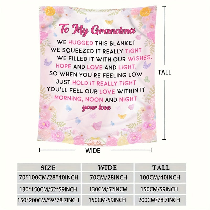 Creative Printed Flannel Warm Throw Blanket For Grandma