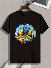Creative Cartoon Print Men's Graphic T shirt Casual Comfy Tees For Summer