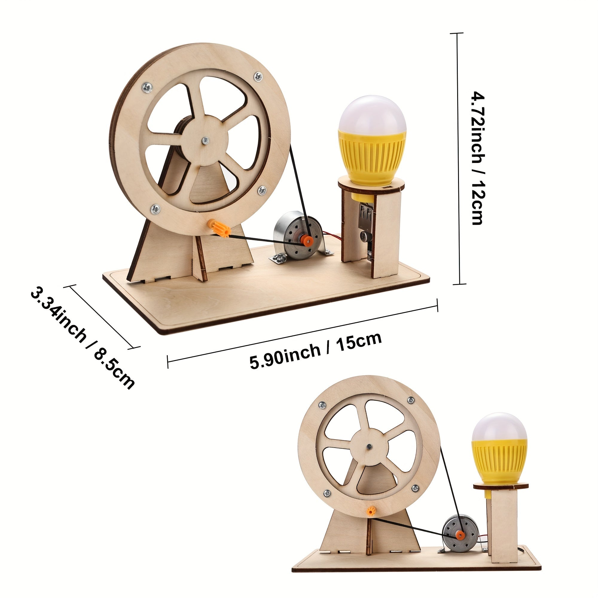 Wooden Handle Cranked Generator Science Kit for Children