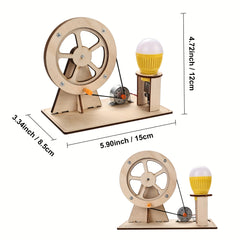 Wooden Handle Cranked Generator Science Kit for Children