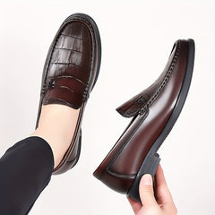 Men's Textured Loafer Shoes Non slip Slip On Dress Shoes