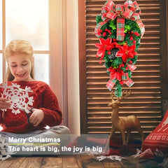 Christmas Ribbon Flower Hanging Decoration For Wall And Door