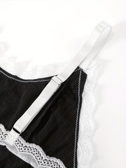 Retro Bralette with Lace Trim