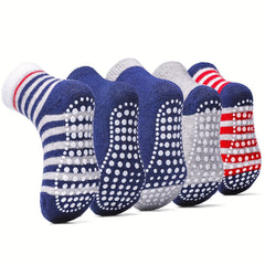 5 Pairs Boys Anti-Skid Cotton Crew Socks 1-7 Years