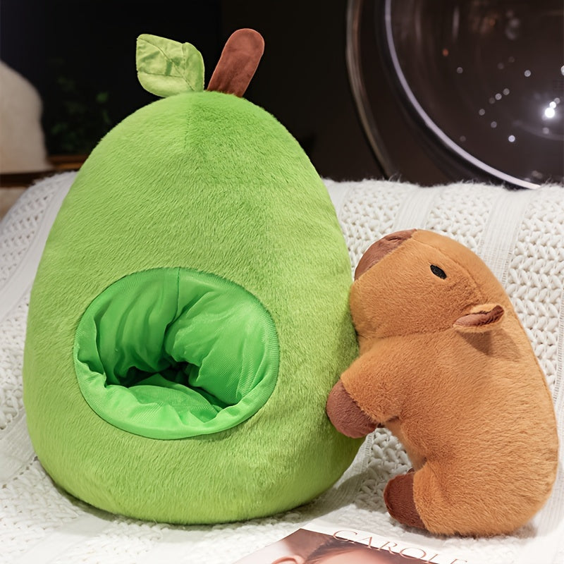 Capybara Avocado Fruit Plush Toy - Small, Medium, Large