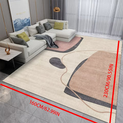 Modern Area Rug Soft Polyester Fiber Carpet Non-Slip TPR Base