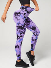 Tie Dye Sports Seamless High Waist Yoga Leggings