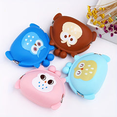 Owl Silicone Coin Purse for Girls - Cute Cartoon Small Storage Bag