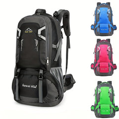 60L Large Capacity Hiking Backpack Waterproof Sports Bag with Headphone Hole