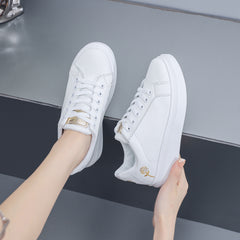 Floral Embroidered Skate Shoes Low Top Lace Up Breathable Platform Casual Shoes