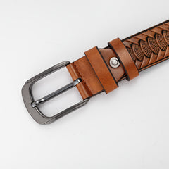 Embossed Men Casual Knitted Belt With Scrunchie