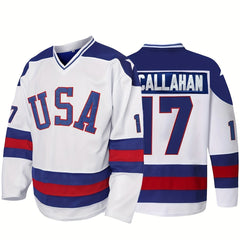 Men's Ice Hockey Jersey 17 Vintage Embroidery Sweat-wicking Training Sweatshirt