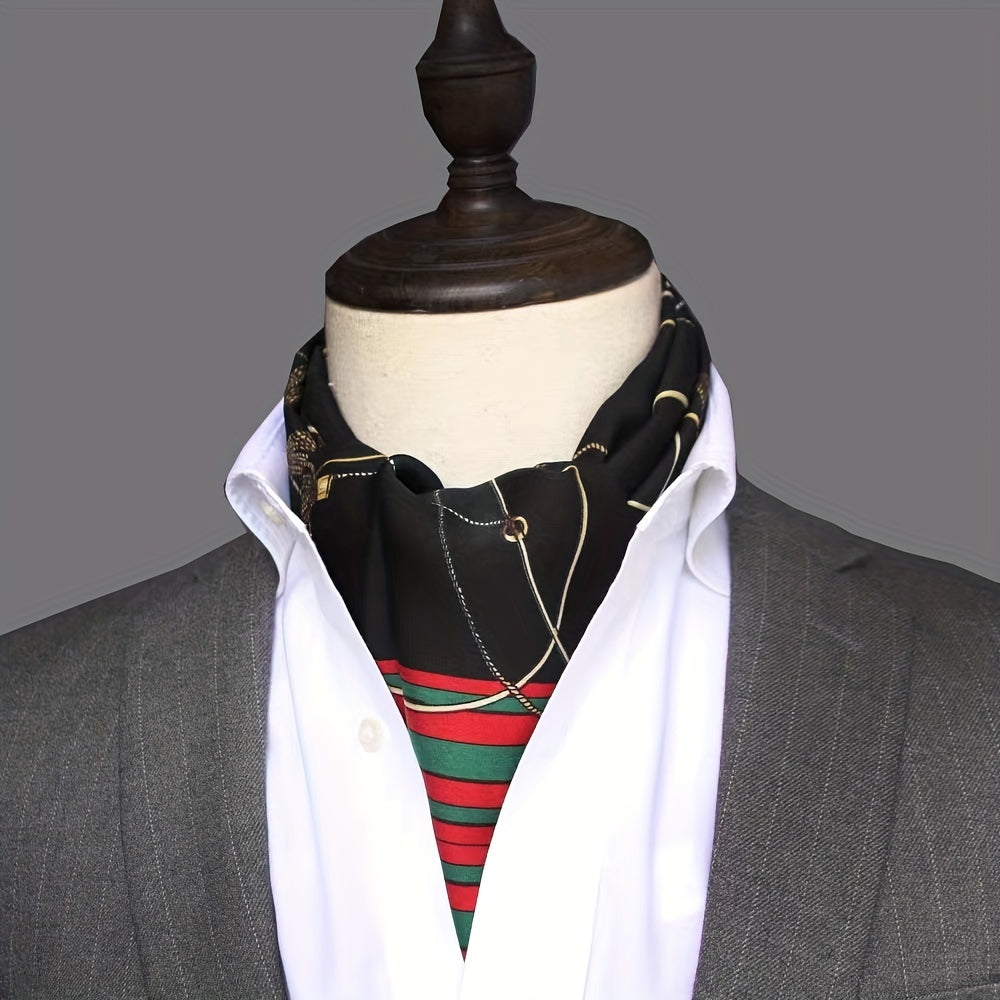 Men's British Retro Suit Shirt Twill Scarf Double layer Business Scarf