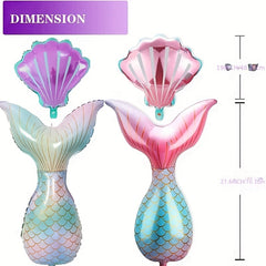 22pcs Mermaid Tail Balloons for Birthday Party Decoration