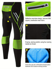 Reflective Men's Cycling Pants 4D Padding Pocket Lightweight