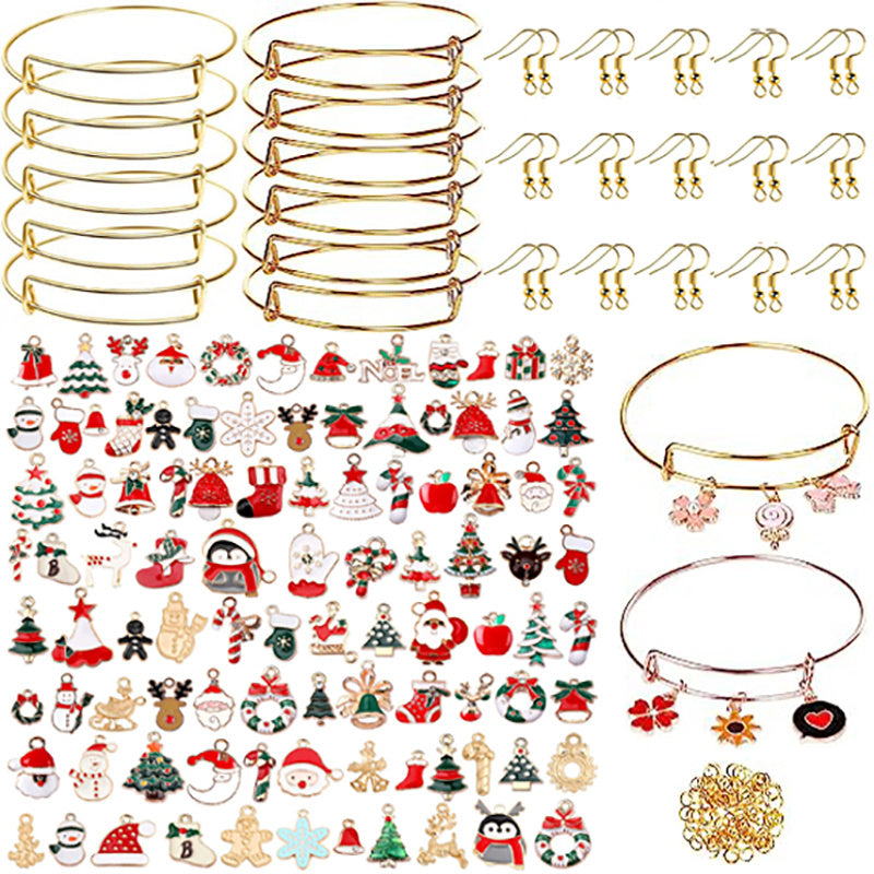 150pcs Christmas Charm Pendant Set DIY Jewelry Making Accessories