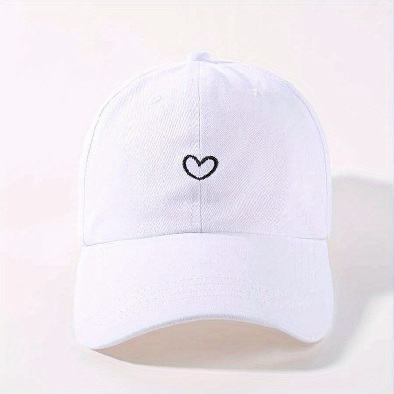 Heart Embroidery Baseball Cap for Couples