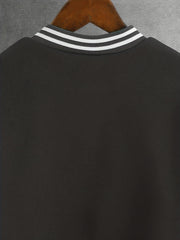 Boys Varsity Jacket Baseball Collar Letter Graphic Drop Shoulder