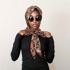 Vintage Paisley Print Lace Up Head Scarf for Women