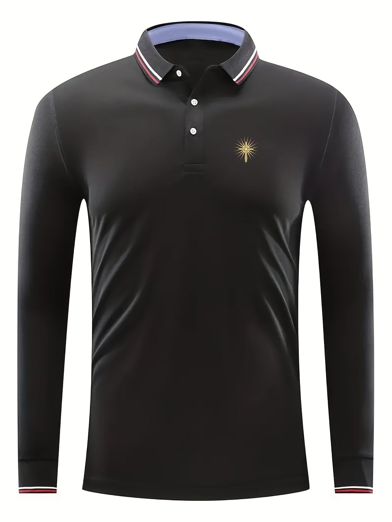 Men's Cross Print Long Sleeve Shirt Outdoor Spring Fall